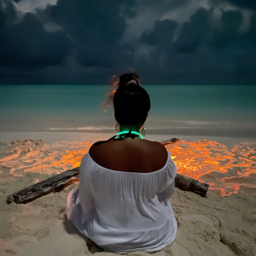 Maldives beach at dusk
